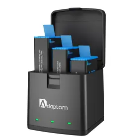Au-gp-bnc-905-906 Adaptom Hero 10 Battery 3-pack 3-channel Usb Storage Quick Charger For Gopro