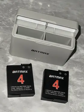 Batmax Ch-action4-01 Dual Usb-c Battery Charger For Dji Osmo Action 3 And 4 Gray