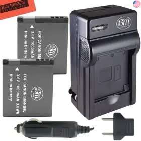 Nb-8l Big Nb8l Bm Premium 2-pack Of Batteries And Battery Charger For Canon Powershot