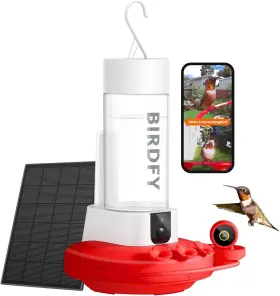 Birdfy Amz-4251-lsr Hummingbird Feeder With Dual Cameras - 2k Hd Smart Solar Power