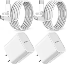 Blechmeki Ca-15t-us Fast Ipad Charger Charging 2pack Wall Chargers 6ft White