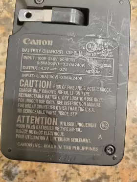 Nb-13l Canon Cb-2lh Oem Genuine Charger With Fold Out Plug - For #3