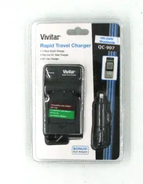 Viv-qc-907 Casio Vivitar Rapid Travel Charger And Wall Plug Compatible Np-120