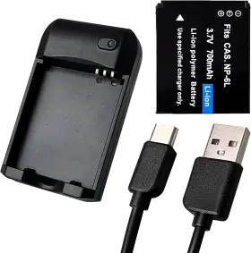 Np-6l Cofunkool 445023421457 Battery Charger Digital Camera With Cas. 3.7v 700
