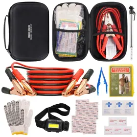 Coogeo 798220653228 Car Emergency Kit With Battery Jumper Cables Accessories For Men Or Women