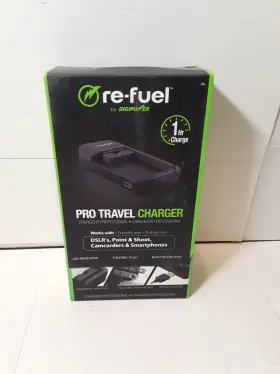 Digipower 758302072798 Re-fuel Pro Travel Charger Dslrs Point And Shoot Camcorders Smartphones