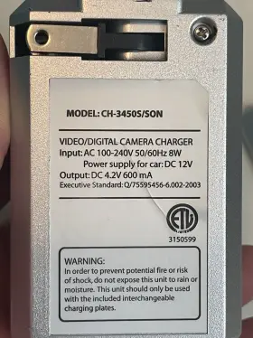 Ch-3450s Digital Concepts 021331717498 Camera Universal Travel Charger Ch-3450s/pan For Sony #2