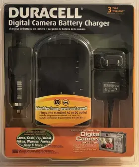 Duracell 609525754049 Digital Camera Battery Charger For Lithium-ion Canon Casio Nikon Kodak