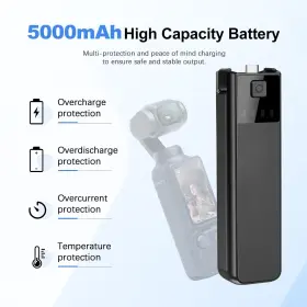 Hb-pk3 Eeyrnduy 5000mah Portable Battery Handle Charger For Dji Osmo Pocket 3 Vlogging Camera #2