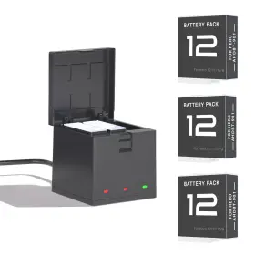 Te03xl Emaks 3 Batteries And Triple Charger For Gopro Hero 12/11/10/9/mini/creator Edition