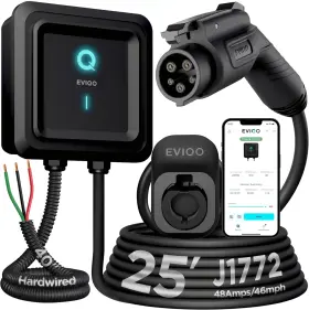 Eviqo 445024569592 Level 2 Ev Charger 40-48 Amp J1772 For Non-tesla Evs 25ft Cable Wifi
