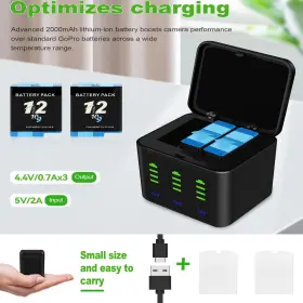219971 Gopro Battery Charger For Hero 12/11/10/9 Black 2 Camera 2025