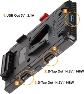 Hedbox 712323920049 Unix-bm Battery Adapter Plate With 3x D-tap For Bmpcc 4k 6k And Pro #3