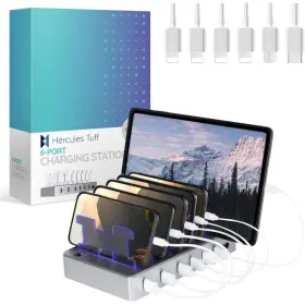 61-24-fengy-si Hercules Tuff 6-port Usb C Fast Wall Charger Block Charging Station For Multiple Devices