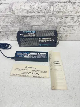 Hitachi Vt-ba7a Vintage Ac Adapter Battery Charger With Box Manual Japan