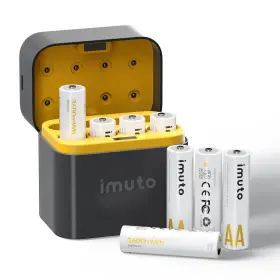 3600mwh Imuto 3600-p Rechargeable Aa Batteries With Charger Lithium 8