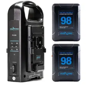 2psktdc Indipro 2x Micro-series 98wh V-mount Li-ion Battery Dual Charger Kit #2psktdc
