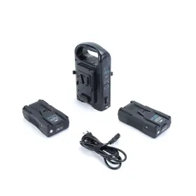 2vmdca Indipro Two 95wh Compact V-mount Lithium-ion Batteries With Dual Battery Charger