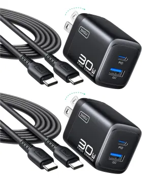 Iniu 6978018650200 For Iphone 17 Charger 30w 2-pack Type C 2 Packs Cables Black