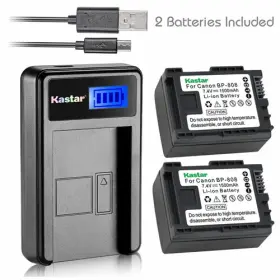 Bp-808 Kastar 5787 Lcd1 Charger Combo For Canon Legria Fs305 Fs306 Fs307 Fs46 Fs406 Xa10