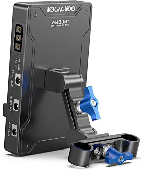 Kocackoo 653858279359 V-mount Lock Battery Plate Power Supply Splitter Adapter With Rod Clamp