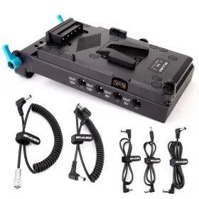 Kocackoo-xtb-1 Kocackoo V-mount Lock Battery Plate Power Supply Splitter Adapter With 15mm Rod Clamp