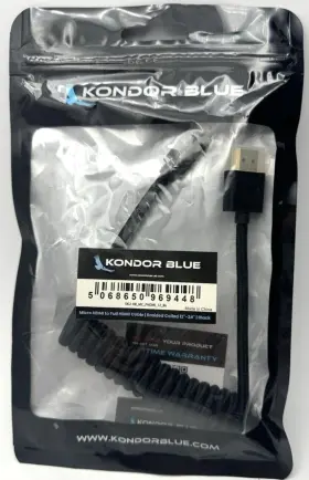Kondor Blue 068650969448 Coil Hdmi Cable For Camera To Video Monitor In Package
