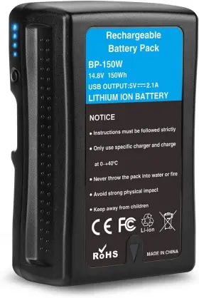Bp-150w Kunlun Bp-150 150wh V-mount Battery Led Meter Usb And D-tap Outputs