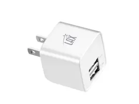 Lax2portwallwht Lax Gadgets Dual Usb Port Wall Charger 2.4a For Smartphones White Lax2portw