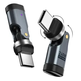 Maxaux 669936102457 Usb C 90 Degree Adapter 2-pack 240w Pd Usbc Right Angle Connector Gray