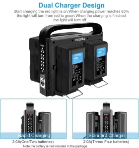 Hm2019092601 Miady Bp-4ch V-mount 4-channel Battery Charger For Dslr Video Camera #2