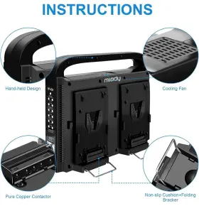 Hm2019092601 Miady Bp-4ch V-mount 4-channel Battery Charger For Dslr Video Camera #3