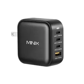 Neo-p3 Minix 100w 4-port Gan Usb Wall Charger With Interchangeable Plugs - Black