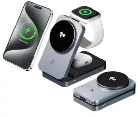 Ma-c-3in1 Mobily Accessories 3-in-1 Wireless Charger Magsafe Compatible Iphone 16/15/14/13/12 Watch And Airpod