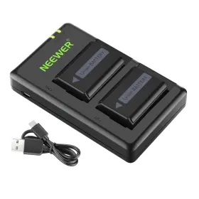 10089574 Neewer 2 Pieces 1100mah Replacement Li-ion Battery For Sony Fw50