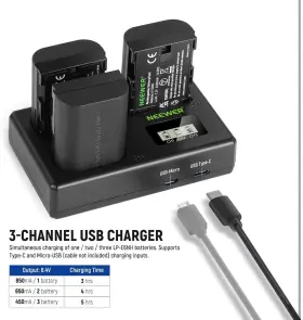 10101015 Neewer 3-pack 2250mah Lp-e6nh Replacement Battery And Usb Charger Set For Canon #2