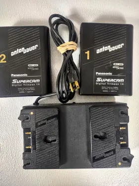 Abc800 Panasonic Anton Bauer Supercam Lifesaver Charger With Batteries Tested Read