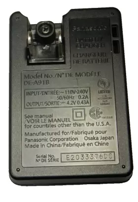 De-a91b Panasonic De-a91 Lumix Digital Camera Battery Charger Original #2