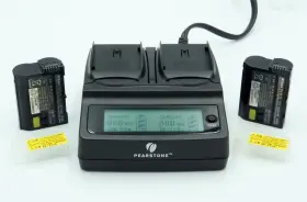 Dlc-nienel15 Pearstone Duo Lcd Charger With 2- En-el15 Battery Plates And 2 Batteries