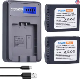 Dmw-bma7 Powertrust 658906276618 2 Pack Cga-s006 Cgr S006 S006e S006a Dmw Bma7 Battery Lcd Usb