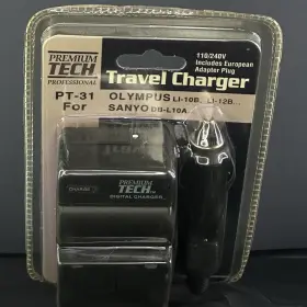 Db-l10a Premium Tech Pt-31 Travel Battery Charger Olympus Li-10b Li-12b And Sanyo