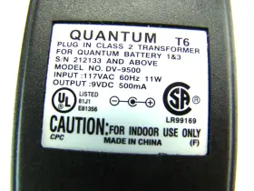 Dv-9500 Quantum Qb-26 Output 9v Dc 500ma For Battery 1 And 3 #2