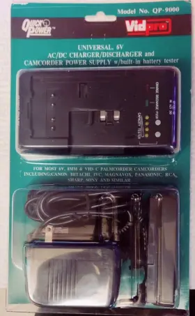 Qp-9000 Quick Power Universal Camcorder 6v Ac/dc Charger/ Supply With Built In Battery Tester