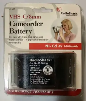 23-381 Radioshack 040293160685 Radio Shack Vhs-c/8mm Camcorder Battery Nos