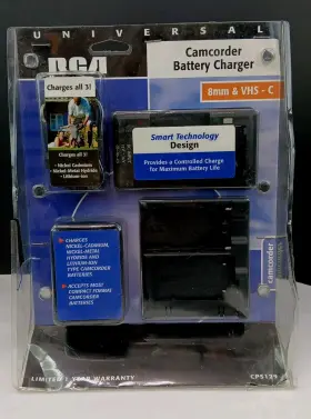 Cps129 Rca New Universal 8mm And Vhs-c Camcorder Charger/cond. Kit Ac Dc