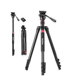 Tm70-fb1 Ruittos Camera Tripod 70 Inch Video With Fluid Head Aluminum Heavy Duty W
