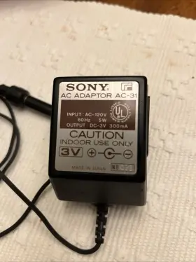 Ac-31 Sony Ac Adaptor With 2 Connector Sizes Included Free Shipping #3