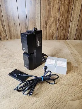 Ac-v55 Sony Official Handycam Camcorder Dual Battery Charger And 2 Np-77 Batteries