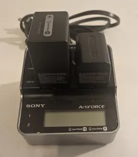 Ac-vqh10 Sony Acv-qh10 Activeforce Ac Adapter Dual Charger W/ Cord And Manual 2 Batteries
