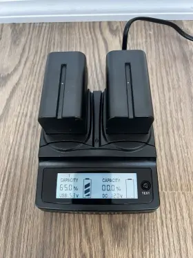 Np-f570 Sony Watson L Series Battery Charger With 2x Wasabi Power Batteries